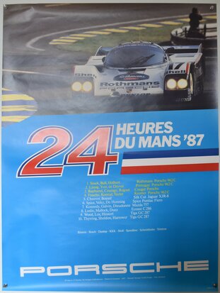 Car Race Poster -  Porsche - 24 Heures du Mans - 1987