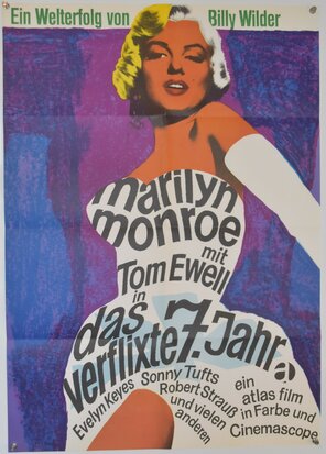 GERMAN MOVIE POSTER - MARILYN MONROE 7th YEAR ITCH MOVIE - 1966