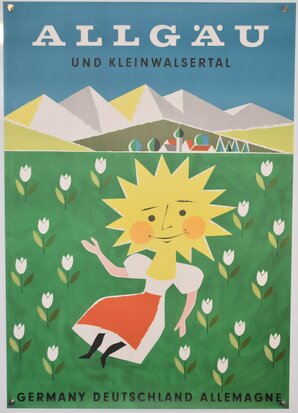 German Travel Poster - Allgäu Kleinwalsertal - 1959
