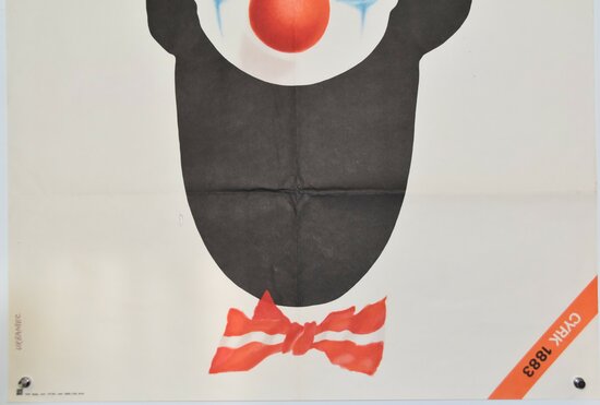 Polish Circus Poster - CYRK - Red Noose Clown - 1983