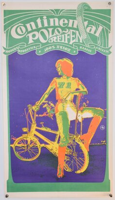 German Poster - Continental Bicycles Tires - 70's