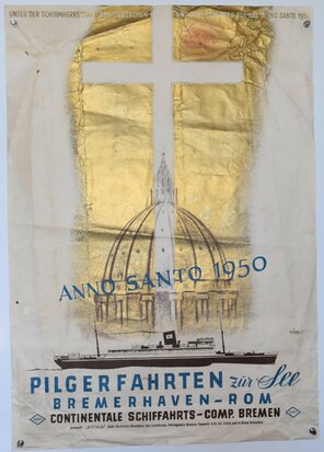 German Travel Poster - Pilgrimages by ship - 1950