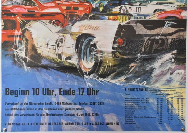 Car Race Poster - Nürburgring  - Germany 1966