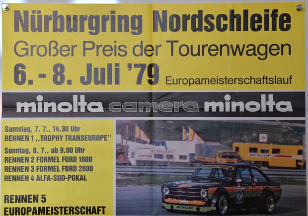 Car Race Poster -  Opel - Ford - Alfa Romeo - Germany 1979