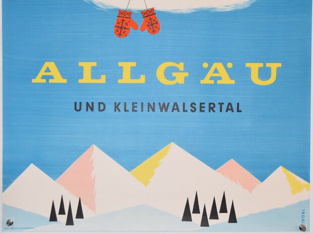 German Ski Travel Poster - Allgäu Kleinwalsertal - 1959