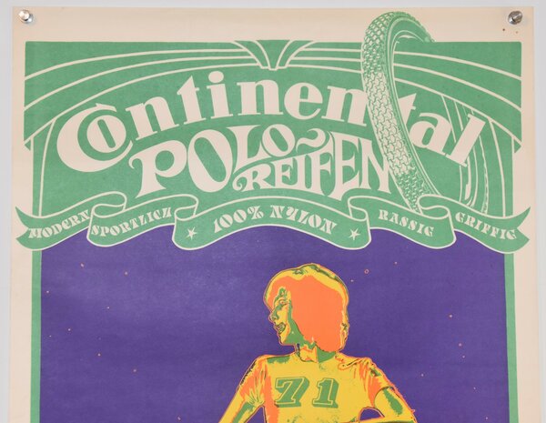 German Poster - Continental Bicycles Tires - 70's