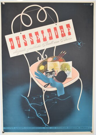 German Travel Poster - Düsseldorf - Ca. 1965