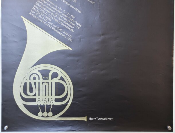 Swiss Concert Poster - Barry Tuckwell - Zürich Chamber Musicians - 1969